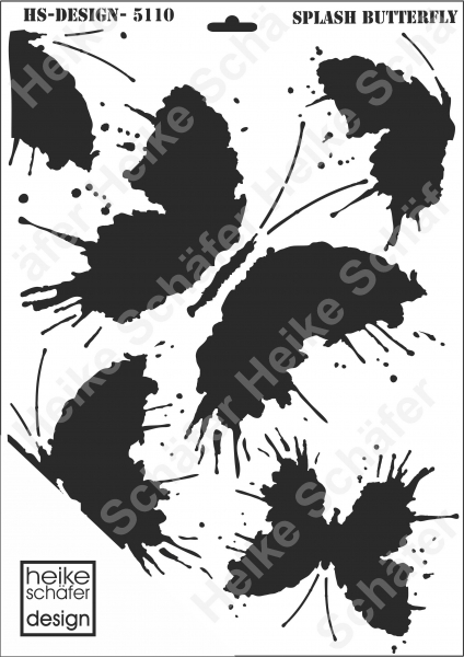 Schablone-Stencil A3 263-5110 Splash Butterfly